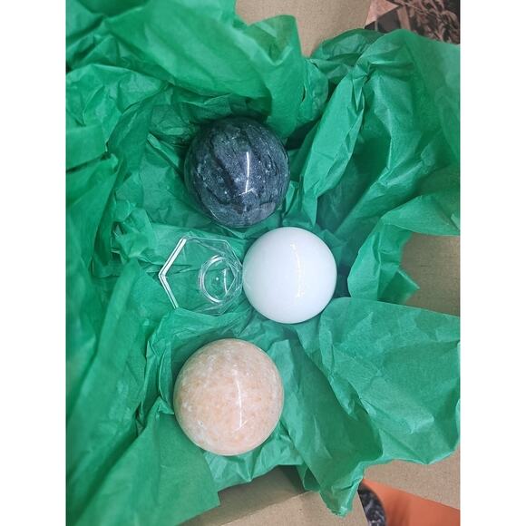 Ocean Jasper Spheres Set Of 3 Random Selection W/stands - Picture 5 of 8